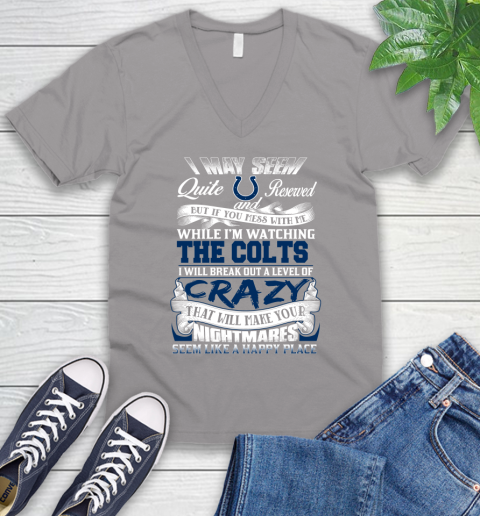 Indianapolis Colts NFL Football Don't Mess With Me While I'm Watching My Team V-Neck T-Shirt 3