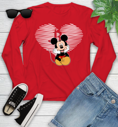 NBA Houston Rockets The Heart Mickey Mouse Disney Basketball Youth Long Sleeve 11
