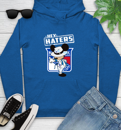 NHL Hey Haters Mickey Hockey Sports New York Rangers Youth Hoodie 11