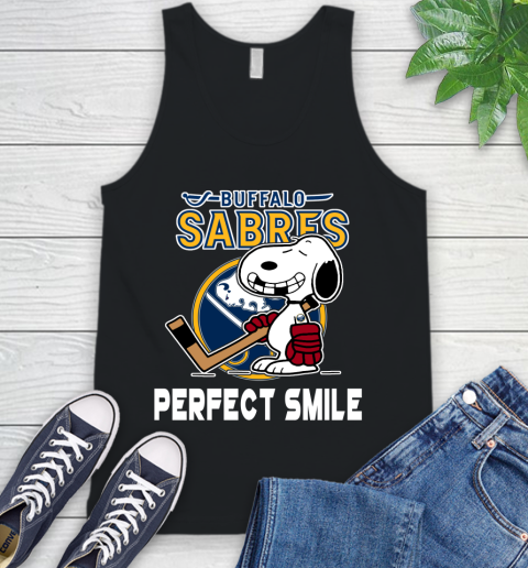 NHL Buffalo Sabres Snoopy Perfect Smile The Peanuts Movie Hockey T Shirt Tank Top