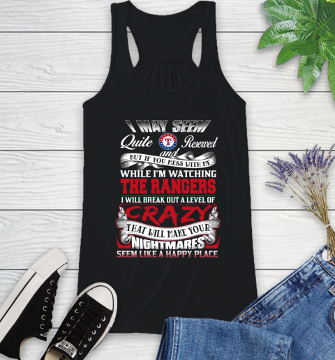 Texas Rangers MLB Baseball Don't Mess With Me While I'm Watching My Team Racerback Tank