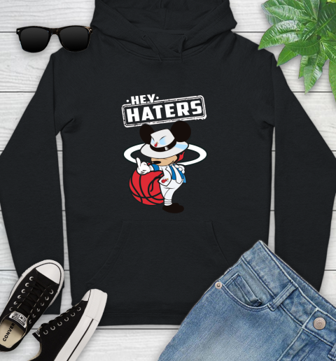 NBA Hey Haters Mickey Basketball Sports Miami Heat Youth Hoodie