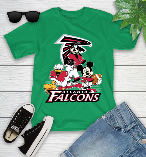 NFL Atlanta Falcons Mickey Mouse Donald Duck Goofy Football Shirt Youth T-Shirt 8