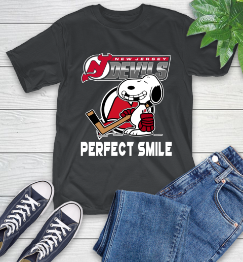 NHL Boston Bruins Snoopy Perfect Smile The Peanuts Movie Hockey T Shirt  Women's V-Neck T-Shirt