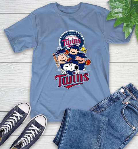 MLB Minnesota Twins Snoopy Charlie Brown Woodstock The Peanuts Movie Baseball T Shirt_000 T-Shirt 12
