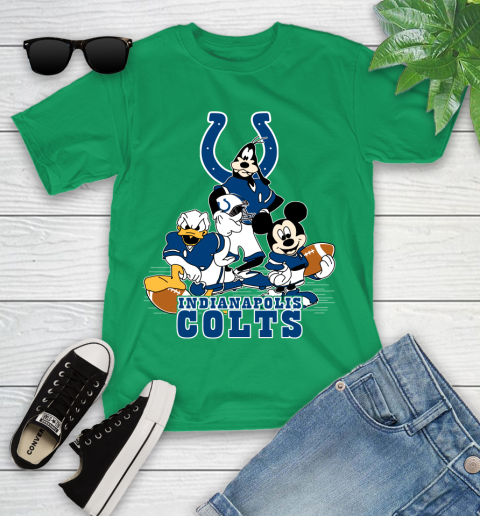 NFL Indianapolis Colts Mickey Mouse Donald Duck Goofy Football Shirt Youth T-Shirt 8