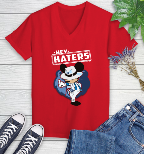NBA Hey Haters Mickey Basketball Sports Memphis Grizzlies Women's V-Neck T-Shirt 11