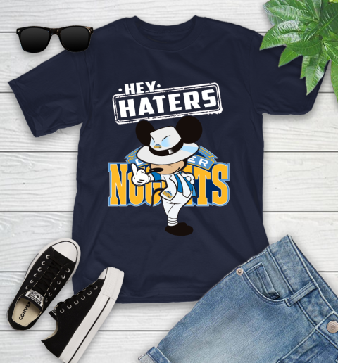 NBA Hey Haters Mickey Basketball Sports Denver Nuggets Youth T-Shirt 2