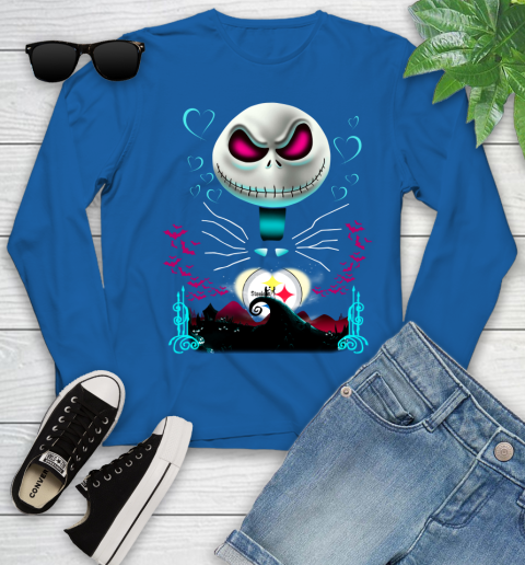 NFL Pittsburgh Steelers Jack Skellington Sally The Nightmare Before Christmas Football Youth Long Sleeve 10