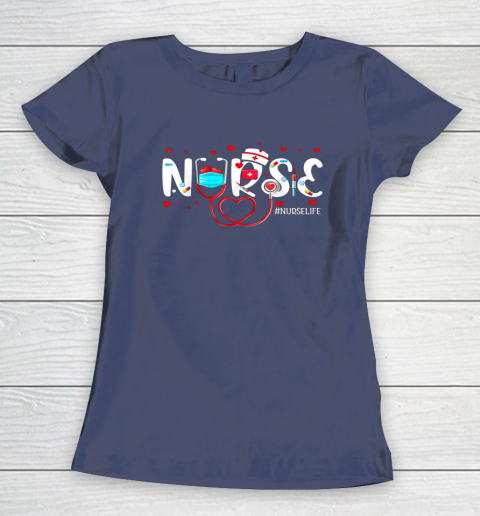 Nurse Cute Valentine's Day Valentine Heart Nurse Stethoscope Women's T-Shirt 8