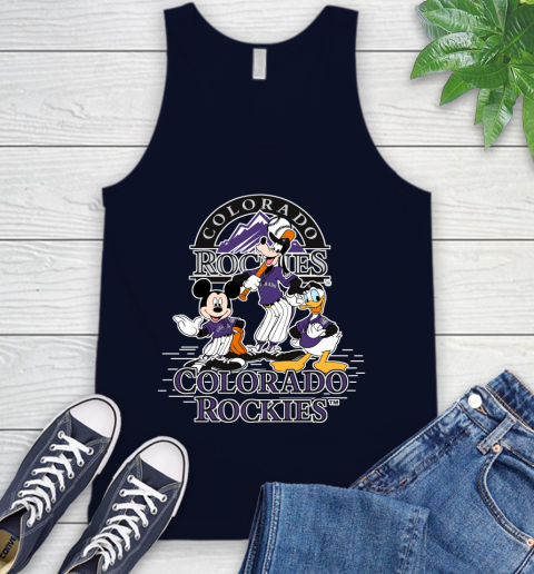 MLB Colorado Rockies Mickey Mouse Donald Duck Goofy Baseball T Shirt Tank Top 2