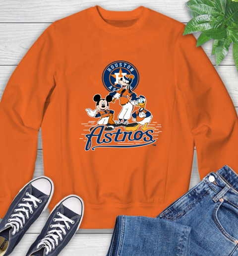 MLB Houston Astros Mickey Mouse Donald Duck Goofy Baseball T Shirt Sweatshirt 3