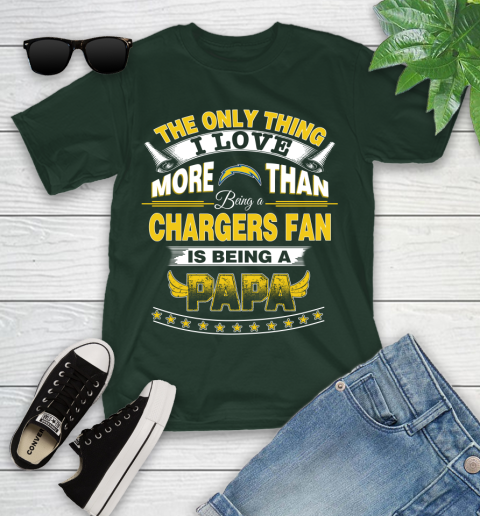NFL The Only Thing I Love More Than Being A Los Angeles Chargers Fan Is Being A Papa Football Youth T-Shirt 5