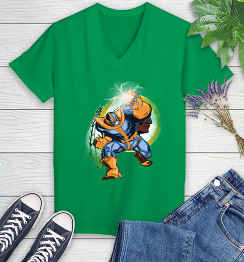 Washington Redskins NFL Football Thanos Avengers Infinity War Marvel Women's V-Neck T-Shirt 5