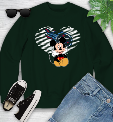 NFL Tennessee Titans The Heart Mickey Mouse Disney Football T Shirt_000 Youth Sweatshirt 9
