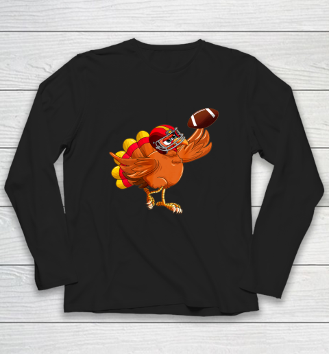 Turkey Bowl Thanksgiving Toddler Football Player Costume Long Sleeve T-Shirt