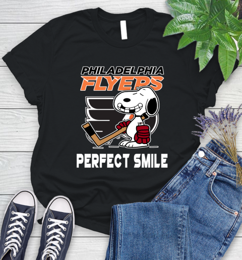 NHL Philadelphia Flyers Snoopy Perfect Smile The Peanuts Movie Hockey T Shirt Women's T-Shirt
