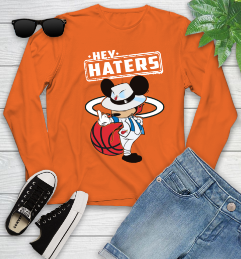 NBA Hey Haters Mickey Basketball Sports Miami Heat Youth Long Sleeve 3
