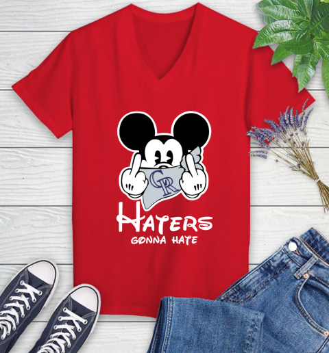 MLB Colorado Rockies Gonna Hate Mickey Mouse Disney Baseball T Shirt_000 Women's V-Neck T-Shirt 11