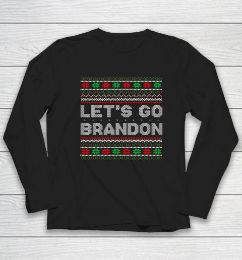 Let's Go Brandon Impeach Biden Liberal Chant FJB Ugly Christmas Long Sleeve T-Shirt