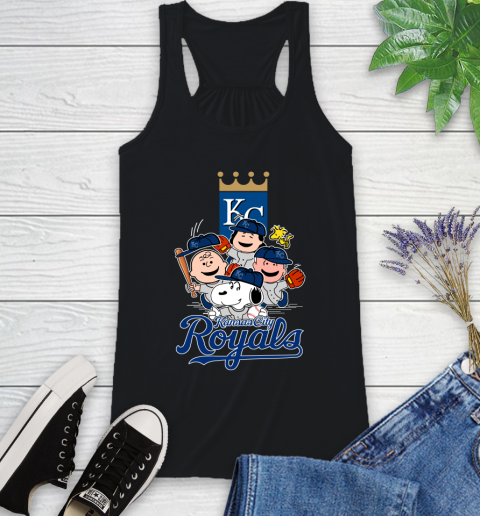 MLB Kansas City Royals Snoopy Charlie Brown Woodstock The Peanuts Movie Baseball T Shirt_000 Racerback Tank