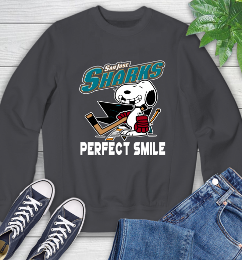 NHL San Jose Sharks Snoopy Perfect Smile The Peanuts Movie Hockey T Shirt Sweatshirt 6