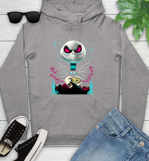 NHL Anaheim Ducks Jack Skellington Sally The Nightmare Before Christmas Hockey Youth Hoodie 6