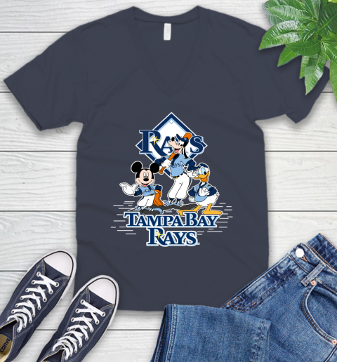 MLB Tampa Bay Rays Mickey Mouse Donald Duck Goofy Baseball T Shirt V-Neck T-Shirt 8