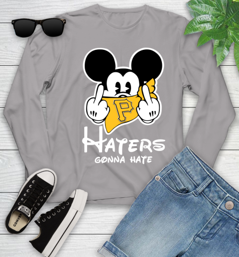 MLB Pittsburgh Pirates Haters Gonna Hate Mickey Mouse Disney Baseball T Shirt_000 Youth Long Sleeve 5