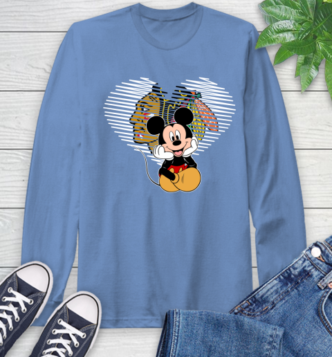 NHL Chicago Blackhawks Carolina Hurricanes The Heart Mickey Mouse Disney Hockey Long Sleeve T-Shirt 12