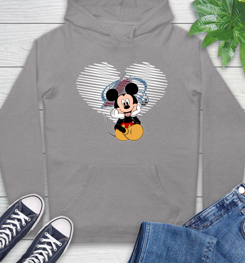 NHL Colorado Avalanche Carolina Hurricanes The Heart Mickey Mouse Disney Hockey Hoodie 6