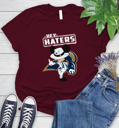NFL Hey Haters Mickey Football Sports Los Angeles Rams Women's T-Shirt 7