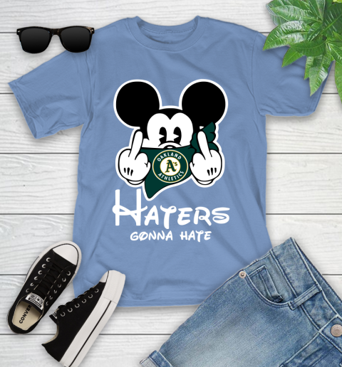MLB Oakland Athletics Haters Gonna Hate Mickey Mouse Disney Baseball T Shirt_000 Youth T-Shirt 15