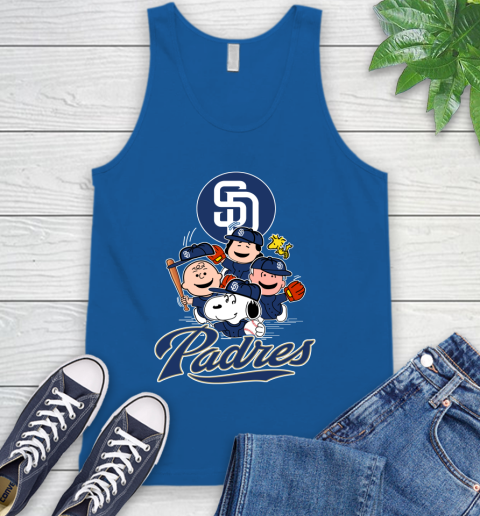 MLB San Diego Padres Snoopy Charlie Brown Woodstock The Peanuts Movie Baseball T Shirt_000 Tank Top 4