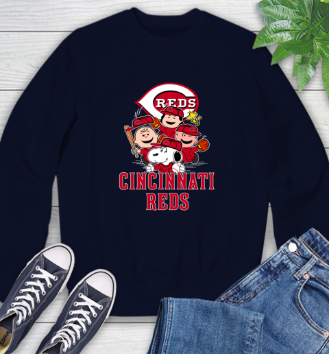 MLB Cincinnati Reds Snoopy Charlie Brown Woodstock The Peanuts Movie Baseball T Shirt_000 Sweatshirt 2