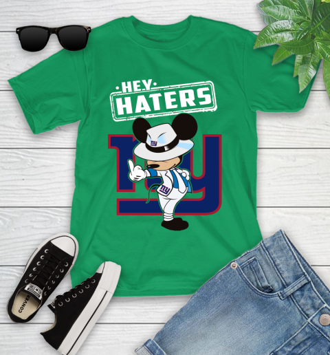 NFL Hey Haters Mickey Football Sports New York Giants Youth T-Shirt 8