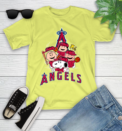 MLB Los Angeles Angels Snoopy Charlie Brown Woodstock The Peanuts Movie Baseball T Shirt_000 Youth T-Shirt 10