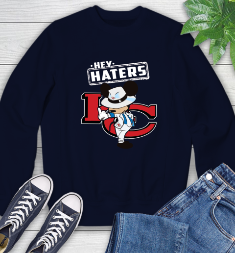 NFL Hey Haters Mickey Football Sports Kansas City Chiefs Sweatshirt 2