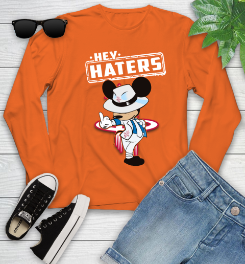 NBA Hey Haters Mickey Basketball Sports Houston Rockets Youth Long Sleeve 3