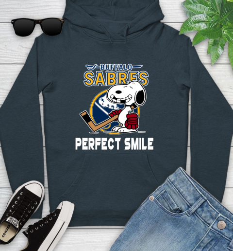 NHL Buffalo Sabres Snoopy Perfect Smile The Peanuts Movie Hockey T Shirt Youth Hoodie 10