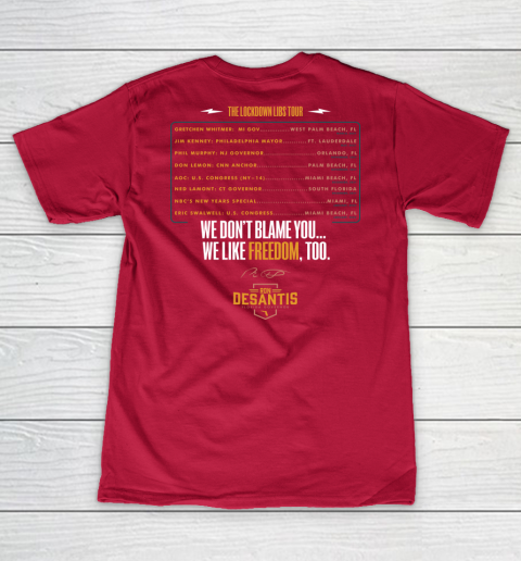Escape To Florida Shirt Ron DeSantis (Print on front and back) V-Neck T-Shirt 23