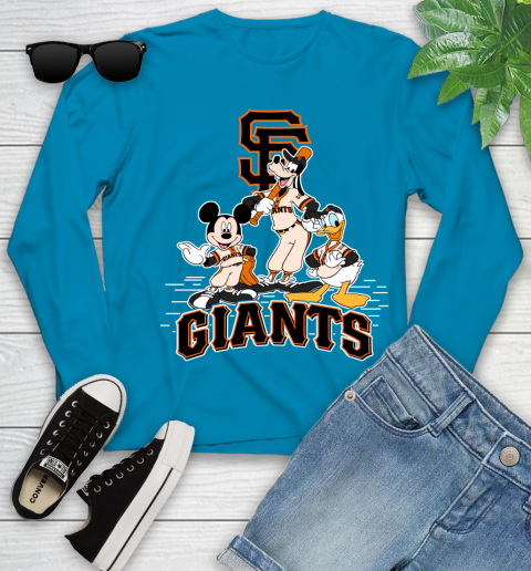 MLB San Francisco Giants Mickey Mouse Donald Duck Goofy Baseball T Shirt Youth Long Sleeve 8