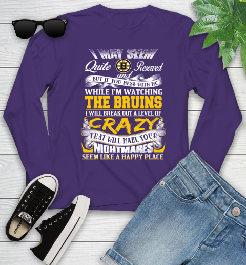 Boston Bruins NHL Hockey Don't Mess With Me While I'm Watching My Team Youth Long Sleeve 4