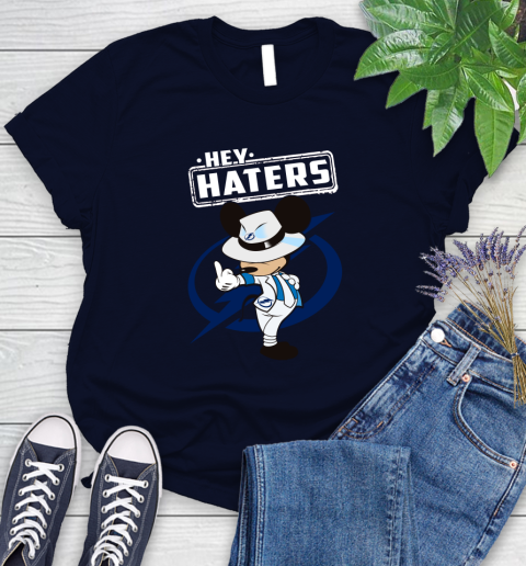 NHL Hey Haters Mickey Hockey Sports Tampa Bay Lightning Women's T-Shirt 2