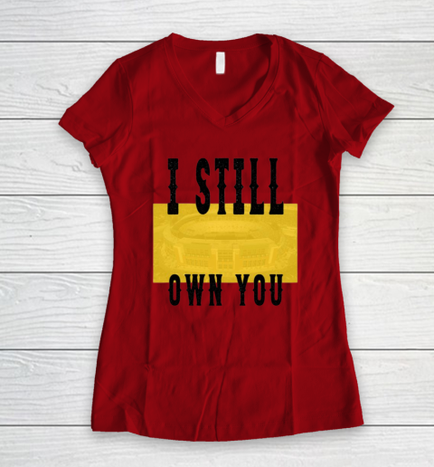 I Still Own You Funny Football Shirt Women's V-Neck T-Shirt 4