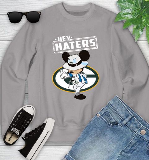 NFL Hey Haters Mickey Football Sports Green Bay Packers Youth Sweatshirt 3