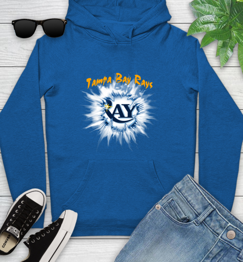 Tampa Bay Rays MLB Baseball Adoring Fan Rip Sports Youth Hoodie 11