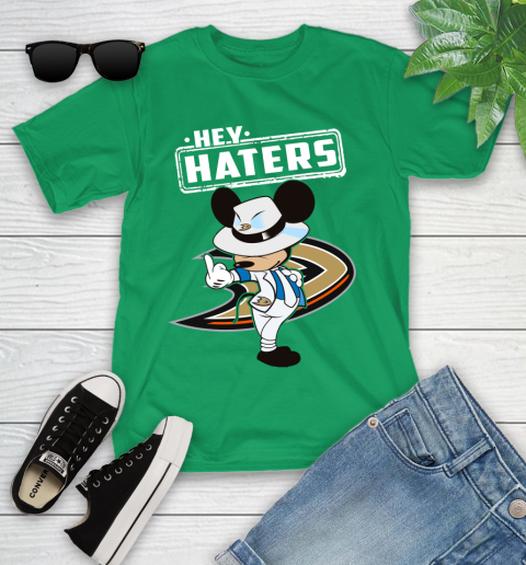 NHL Hey Haters Mickey Hockey Sports Anaheim Ducks Youth T-Shirt 8