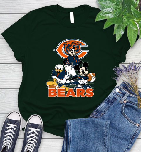NFL Chicago Bears Mickey Mouse Donald Duck Goofy Football Shirt Women's T-Shirt 6