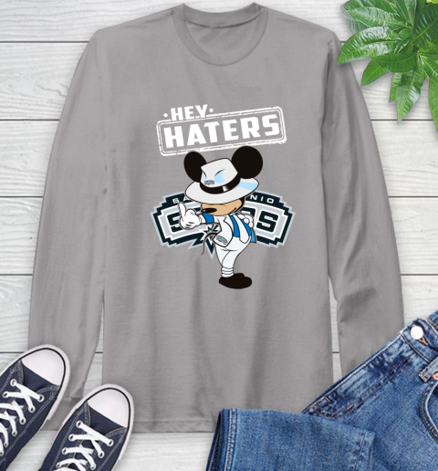 NBA Hey Haters Mickey Basketball Sports San Antonio Spurs Long Sleeve T-Shirt 6